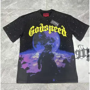 Godspeed Rock Band Retro Washed 100% Cotton Short Sleeve T-Shirt Casual Loose Vintage Tee for Men Women Couples Summer Fall Streetwear Birthday Holiday Gift