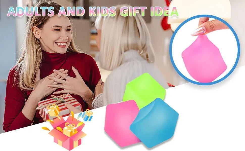 Square Ice Stress Ball Fidget Toys Stress Relief ADHD Autism Sensory Toys Soft Squishy Toys Party Favors Gifts for Kids Adults
