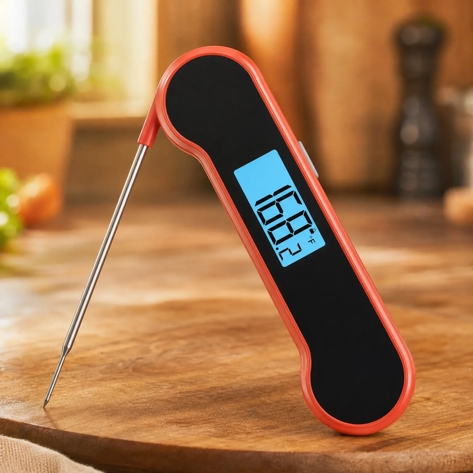 0.5 Sec Instant Read Digital Meat Thermometer for Cooking, Red - NIST ±0.5℉ Precision Food Thermometer, Kitchen Gadgets for Oven Grill Candy BBQ, Gifts for Him Dad Men Birthday