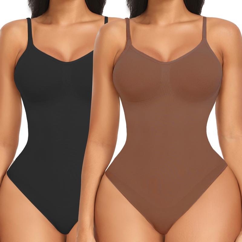 Women's Comfy Tummy Control Shapewear Bodysuit Mid Thigh, Built-in Bra with Adjustable Straps, Breathable Stretchy Shaping Bodysuit, Perfect for Daily Wear, Under Dresses & All Occasions, Smooth Seamless Shaper