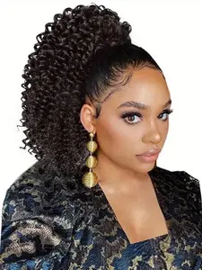 10 Inch Curly Drawstring Ponytail Extension, Synthetic Hair Extensions for Women, Gorgeous Fluffy Ponytail Hair Extensions for Daily Use, Synthetic Curly Wigs