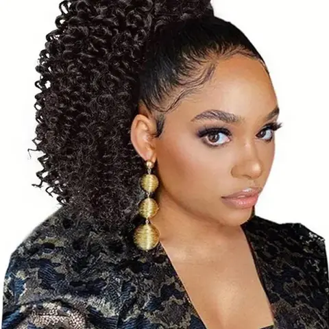 10 Inch Curly Drawstring Ponytail Extension, Synthetic Hair Extensions for Women, Gorgeous Fluffy Ponytail Hair Extensions for Daily Use, Synthetic Curly Wigs, Synthetic Hairpiece, Synthetic Hair Texture