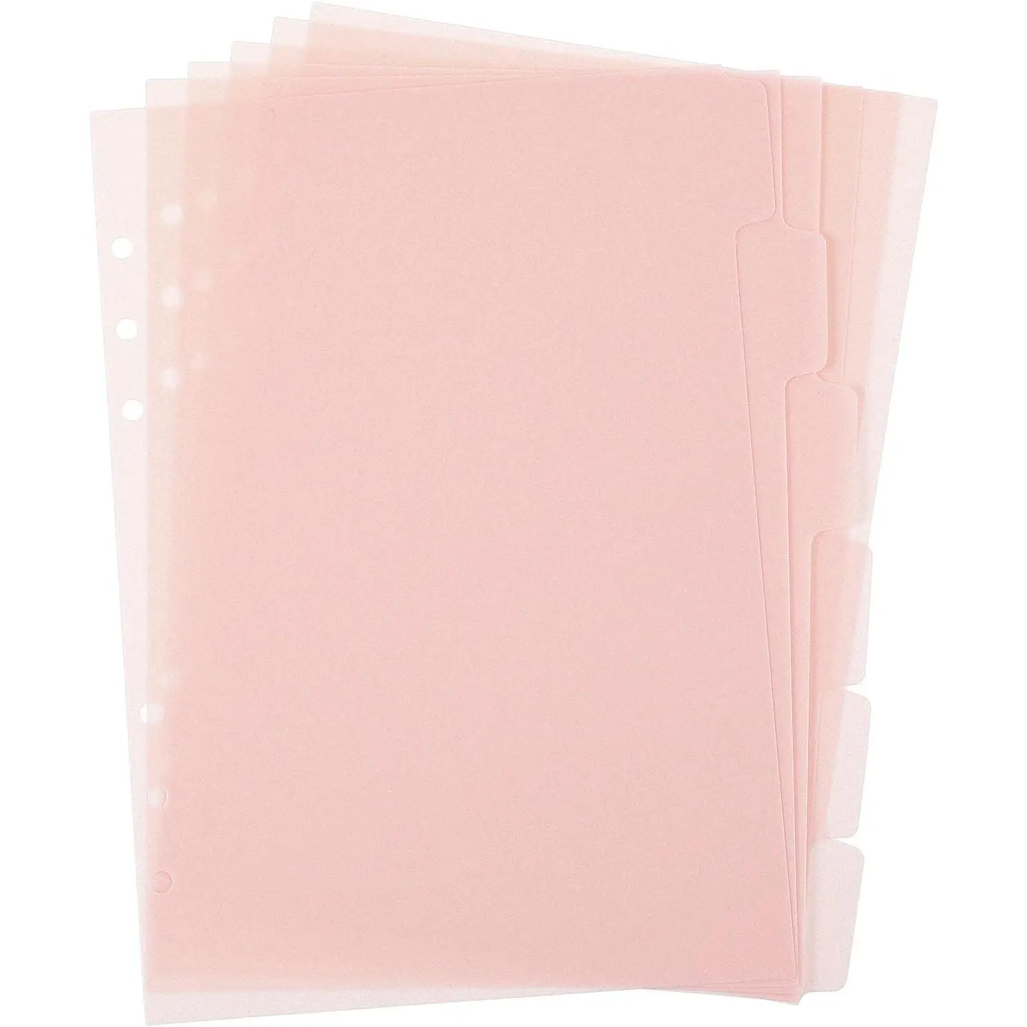 6 count A5 Binder Dividers, 6 Holes  Clear Binder Divider Index with Tabs Insertable Plastic Index Divider Sheets for Binders Notebook Journal Diary Memo Notepad ()