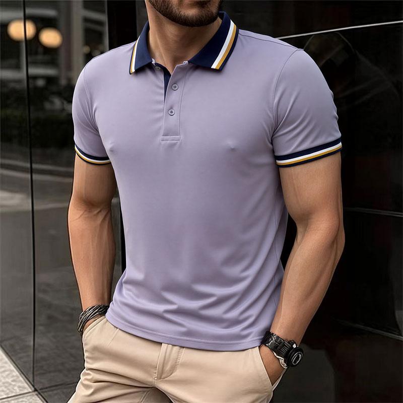 Men's business casual polo shirts, golf shirts, and collared T-shirts are comfortable and breathable, suitable for home leisure and outdoor sports, everyday wear, and as gifts for men's sportswear/sports casual wear.