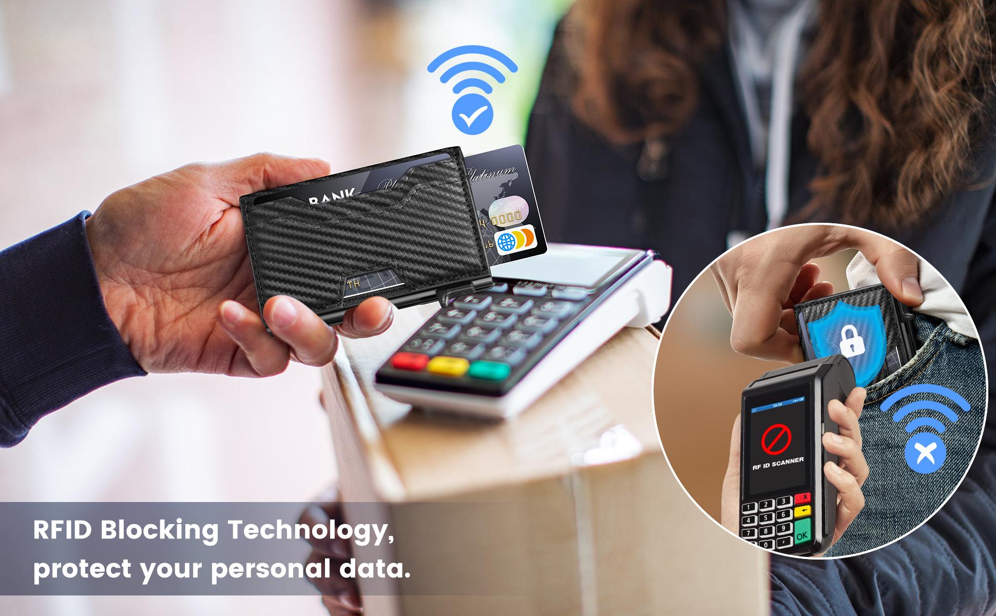 Wallet for Men, Mens Wallet Minimalist Slim Wallet, Smart Pop Up Case Wallet with Money Clip RFID Blocking Bifold Wallet