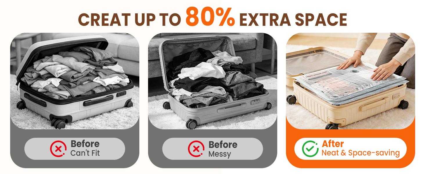 Vacuum Storage Bags for Travel, 15 Pack Vacuum Seal Bags for Clothing With Cordless Electric Pump, Space Saver Bags for Luggage, Clothes, Ideal for Home, Seasonal Storage, and Packing for Travel