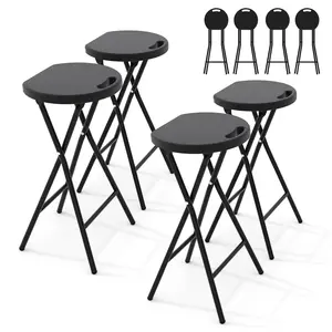Folding Stool with Handle 4-Pack, 24" Tall Heavy Duty Bar Stool with Safety Lock, 400lbs Capacity HDPE Foldable Stool for Indoor Outdoor Kitchen Living Room, No Assembly Needed
