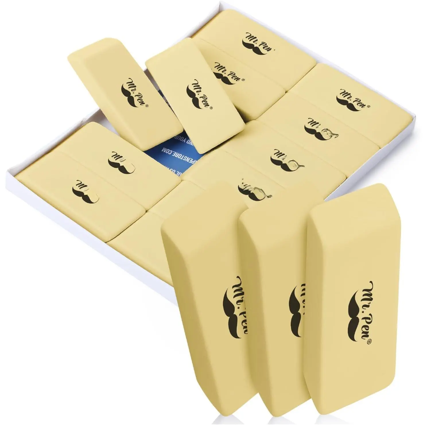 - cil Eraser, 12 Pack, Yellow | Large Latex Free Block Erasers for School, Office, Art Sketching, Homework, Exams, Clean Smudge-Free Correction
