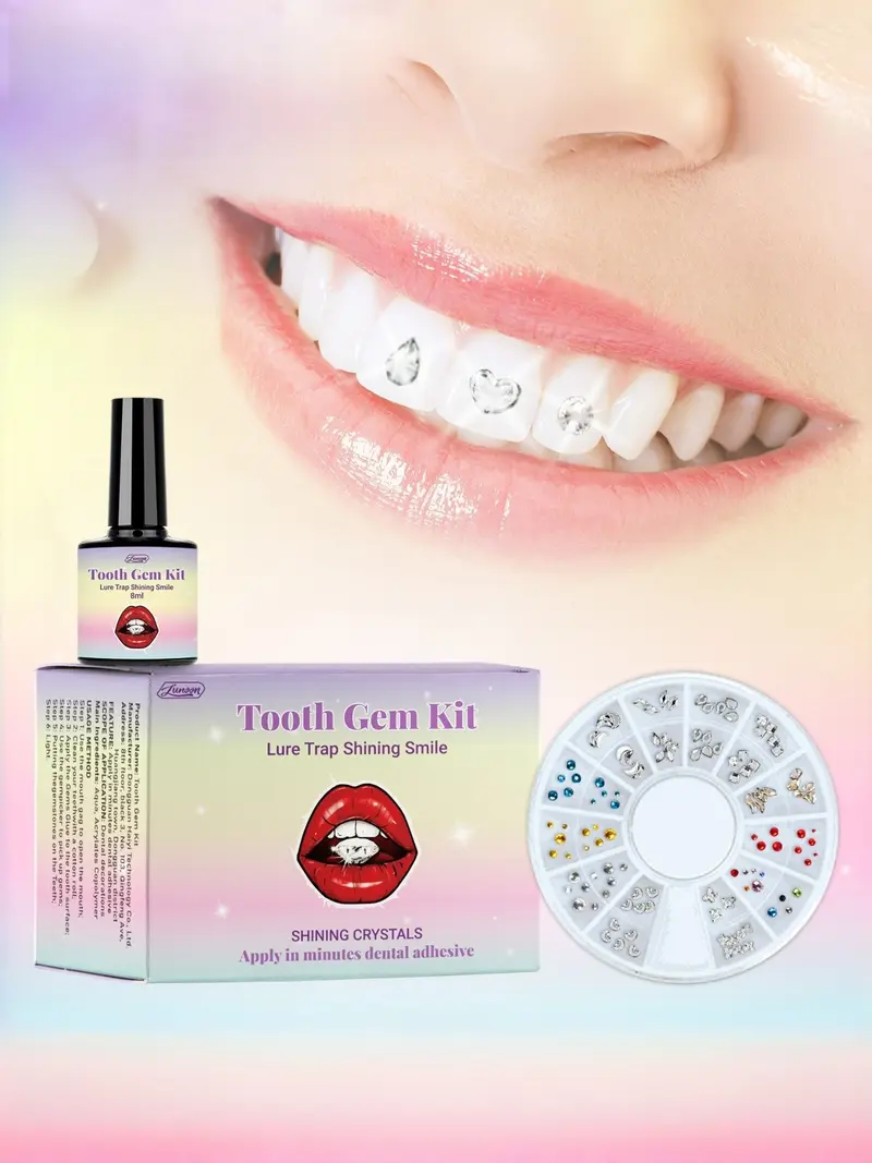 Brilliant Tooth Jewelry Set for Dental Decoration, Easy Installation, Attractive and Durable Teeth Accessories for All Occasions
