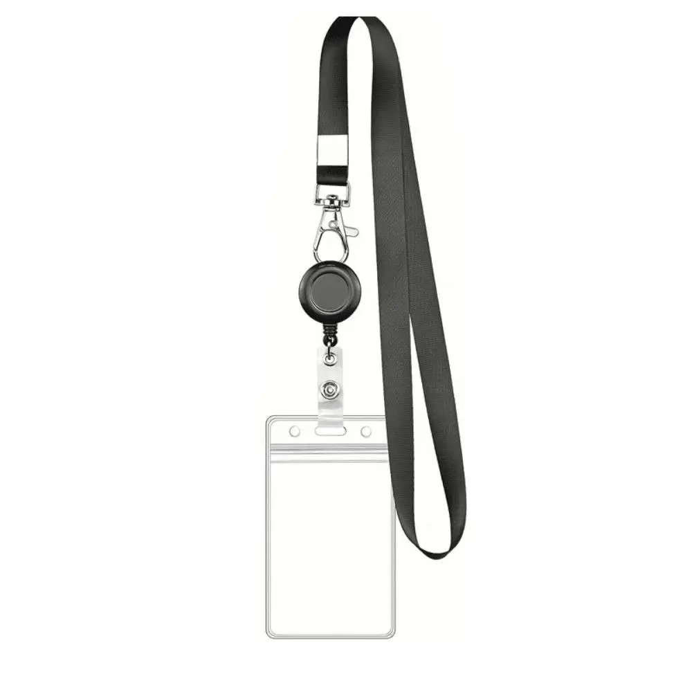 Back to school essential – Waterproof clear vertical ID card holder, 1-2 pack – With neck lanyard & retractable clip – For office, student & conference,back to school shopping