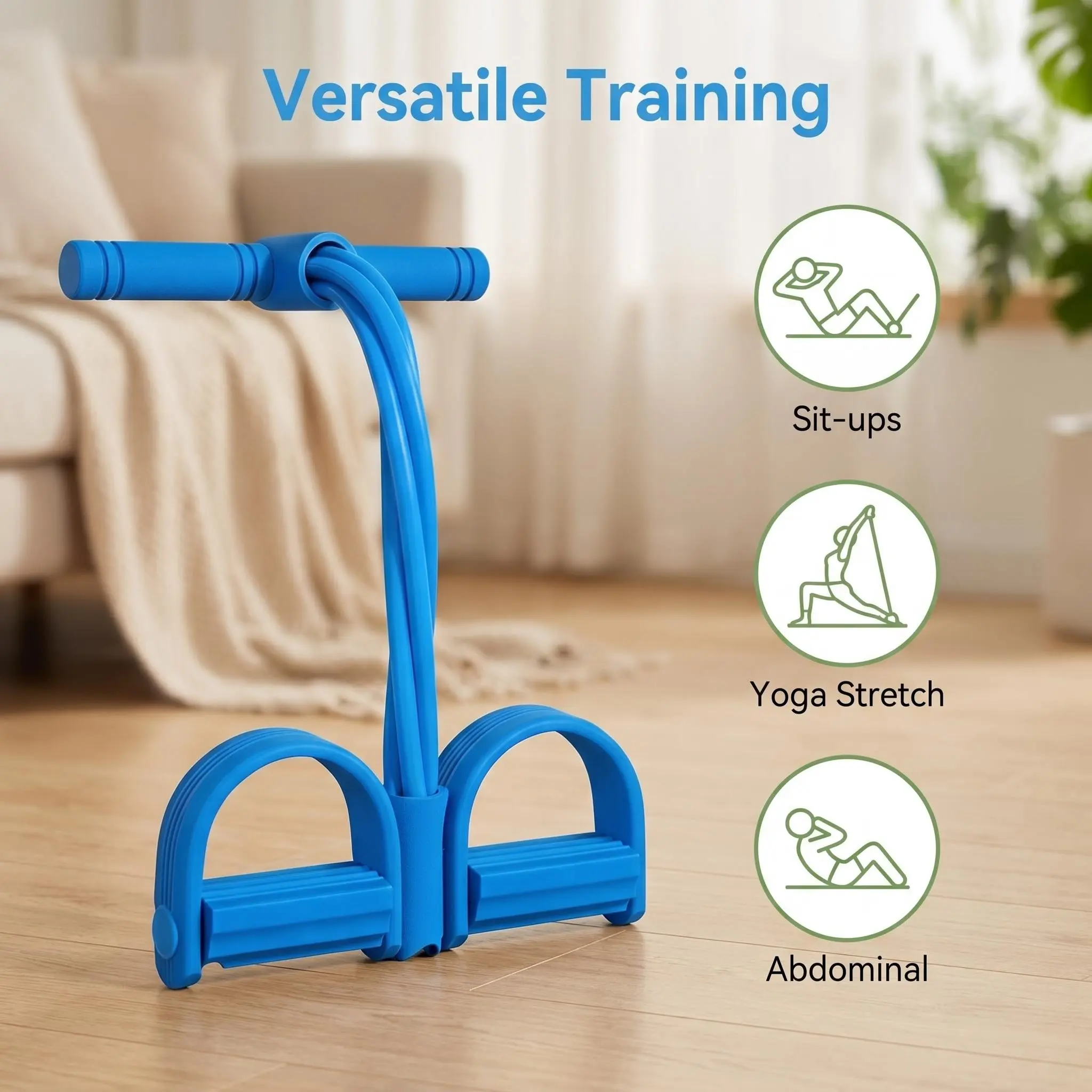 Multi-Functional Pedal Resistance Band, Portable Home Fitness Equipment, Full Body Workout, Sit-Ups, Yoga, Abdominal Exercise Tool