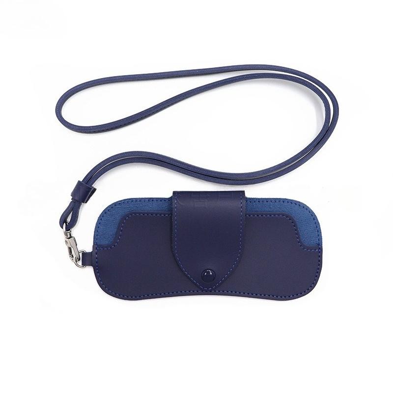 PU Leather Neck Glasses Case – Portable Hanging Eyewear Pouch, Scratch-Proof Sunglasses Holder for Travel