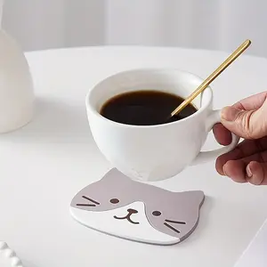 Cartoon Cat Silicone Coaster-heat-proof Coaster, Suitable for Beverages, Kitchen Tools and Home Decoration