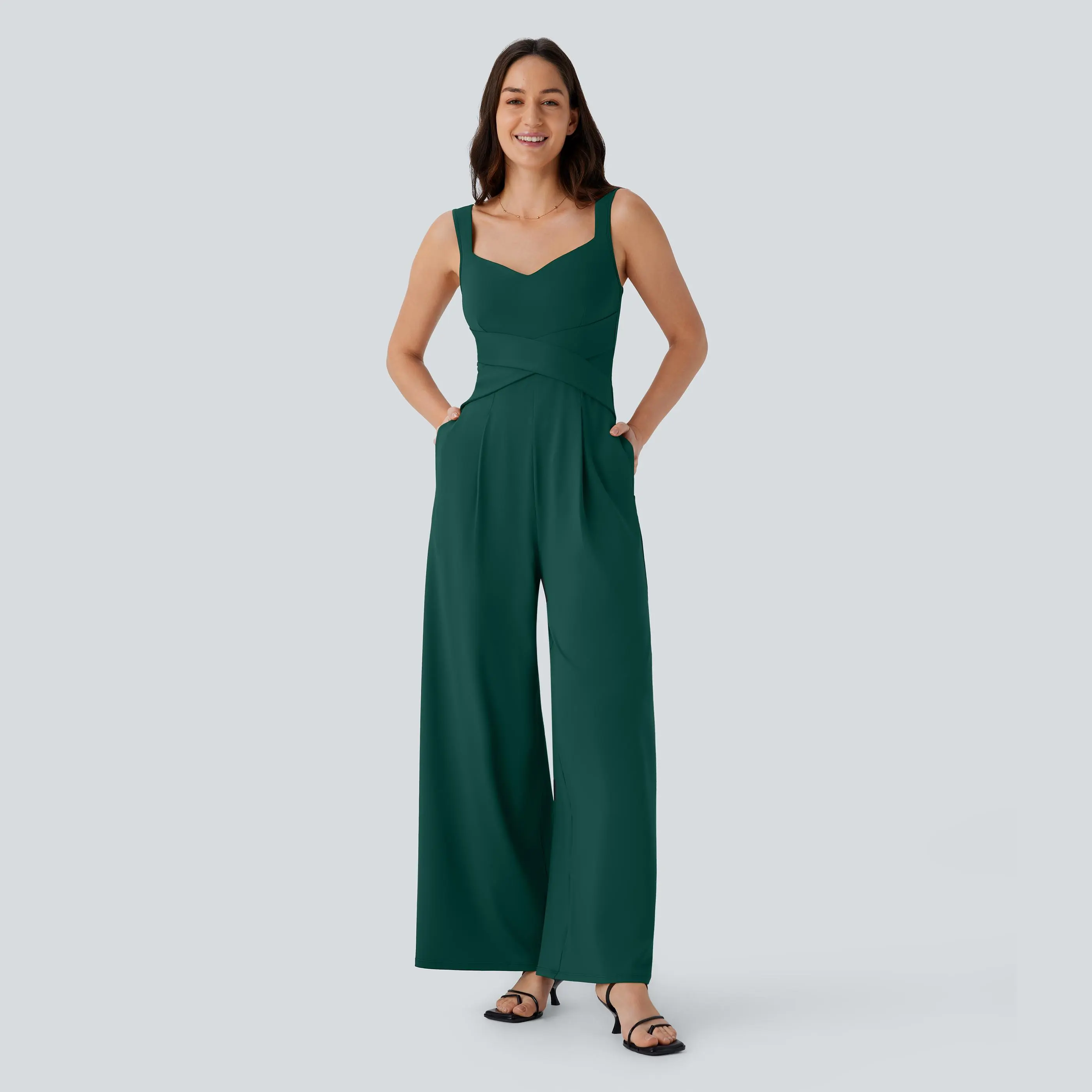 Halara U Back Sleeveless Casual Jumpsuit with Pockets Halara U Back Sleeveless Casual Jumpsuit with Pockets