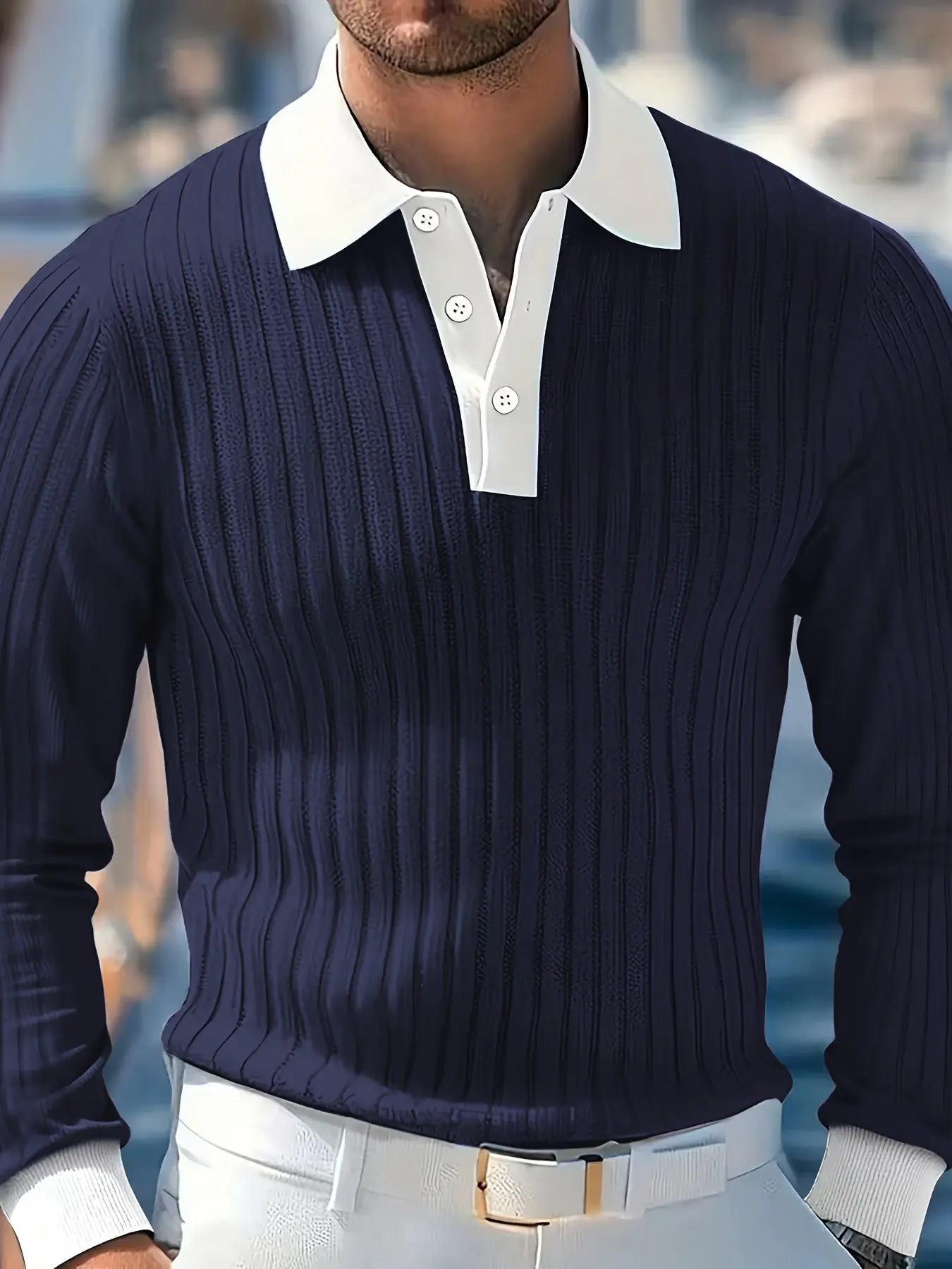 Men's Fall Winter Casual Classic Long Sleeve Fitted Knitwear Sweater, Plain Design, Warm Pullover for Cold Weather, Comfortable and Stylish