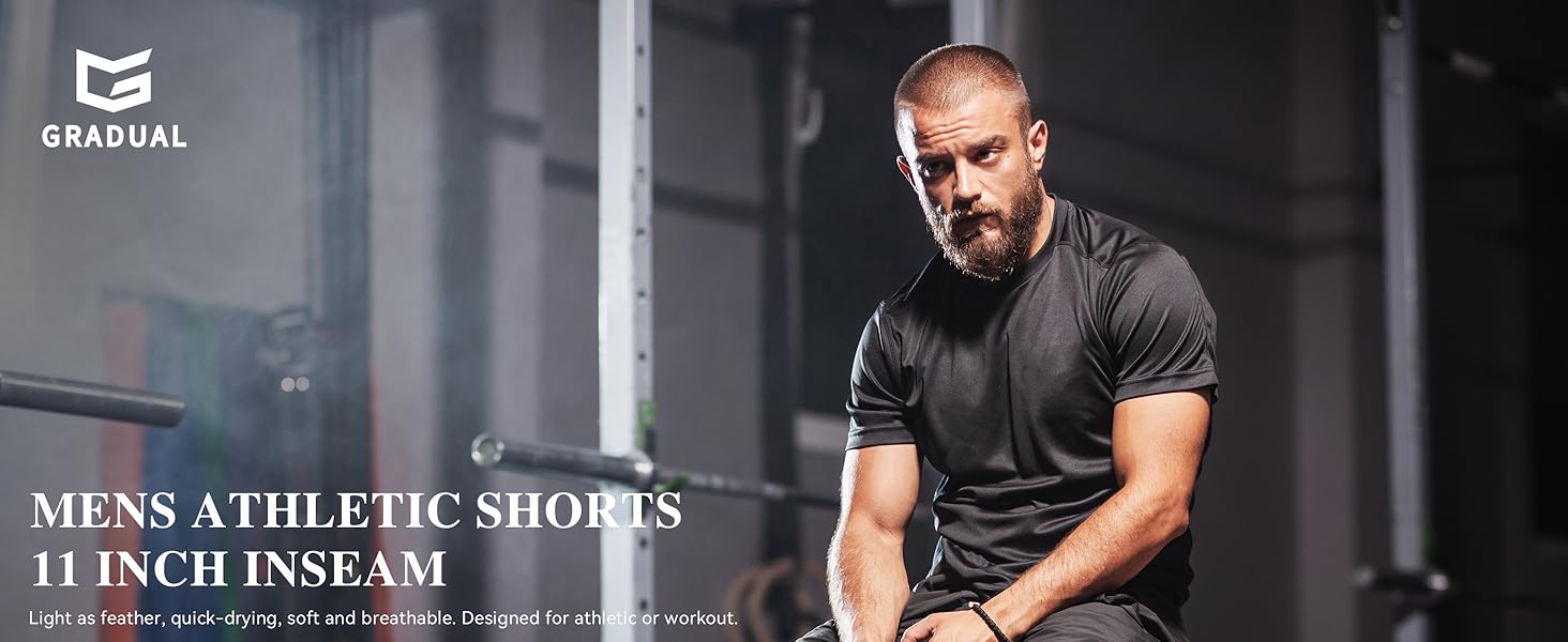 Men's Athletic Shorts with Pockets 11" Long Basketball Shorts Lightweight Quick Dry Gym Workout Shorts for Men