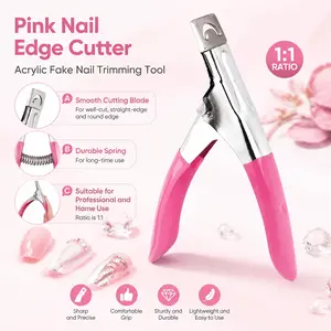 Professional Nail Clipper for Acrylic Gel Fake Nails, Salon-grade Stainless Steel U-shaped Tip with Smooth Cutting & Anti-shatter Design, Ergonomic Anti-slip Grip, Rust-resistant Alloy for Home & Salon Use