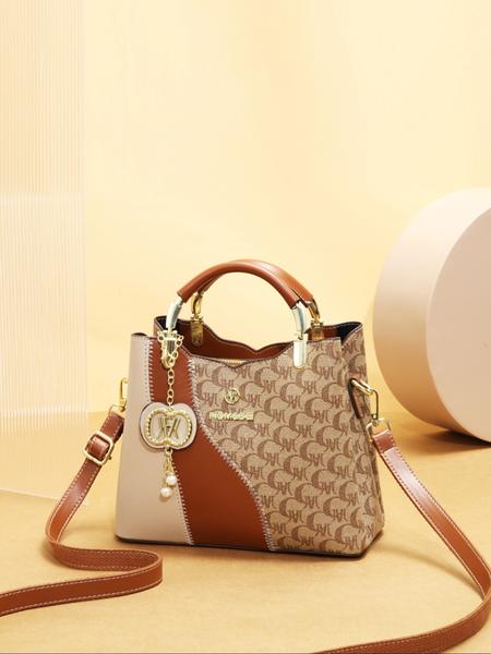 Classic Fashion Versatile Shoulder Bag, High-End Vintage Print Crossbody Backpack, Large Capacity Women's Bag, Casual Handbag Satchel, Casual Geometric Pattern