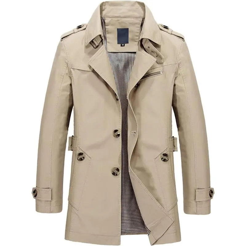 Men's Slim Fit Cropped Military Windbreaker Single Breasted Cotton Jacket Lightweight Coat Pockets