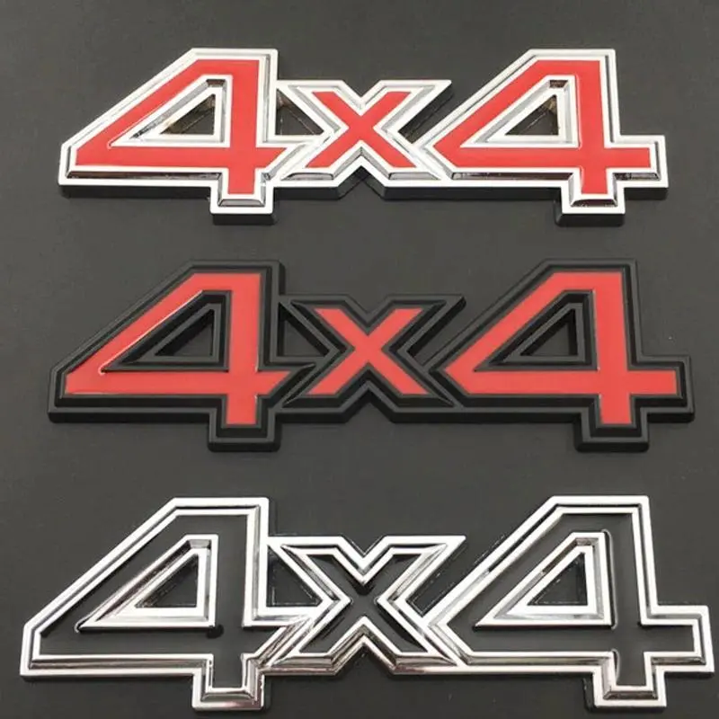 3D Metal Black Silver Red Logo 4X4 Emblem Car Fender Badge Trunk Decal For Jeep 4X4 Sticker Auto Accessories