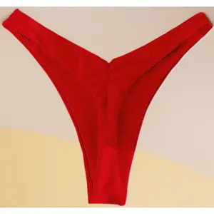 Women’s Cheeky Thong Brazilian Bikini Bottoms Sexy High Cut Leg Swimsuit Bottom Ruched Butt Bathing Suit Briefs