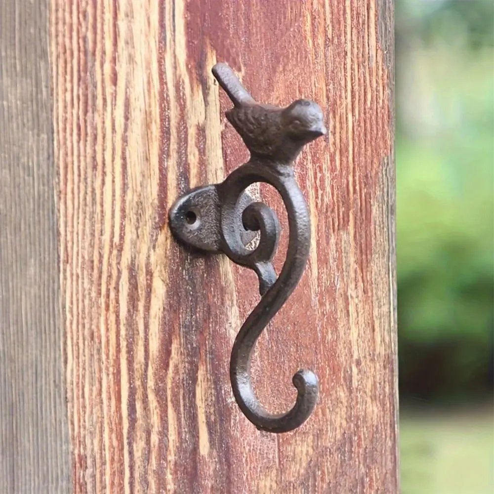 Vintage Rustic Cast Iron Bird Wall Hook, Heavy-Duty Durable Finish, Indoor Outdoor Decor, Multi-Purpose Hanger, Unique Gift