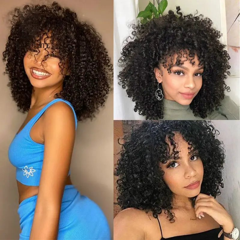 Women's African Afro Wig with Fluffy Small Curls