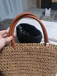 PU Handbag Shoulder Strap Replacement, Leather Handle, 40cm, Multifunctional, Easy Installation, Round Design, Perfect Gift for Craft Enthusiasts