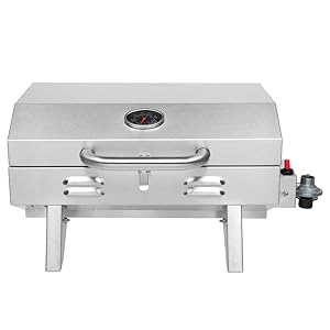 ROVSUN Portable Propane Gas Grill 12,000BTU, Tabletop Outdoor Cooking Grill for Picnic Camping RV Tailgating Patio Garden BBQ, Stainless Steel ROVSUN Portable Propane Gas Grill 12,000BTU, Tabletop Outdoor Cooking Grill for Picnic Camping RV Tailgating Patio Garden BBQ, Stainless Steel