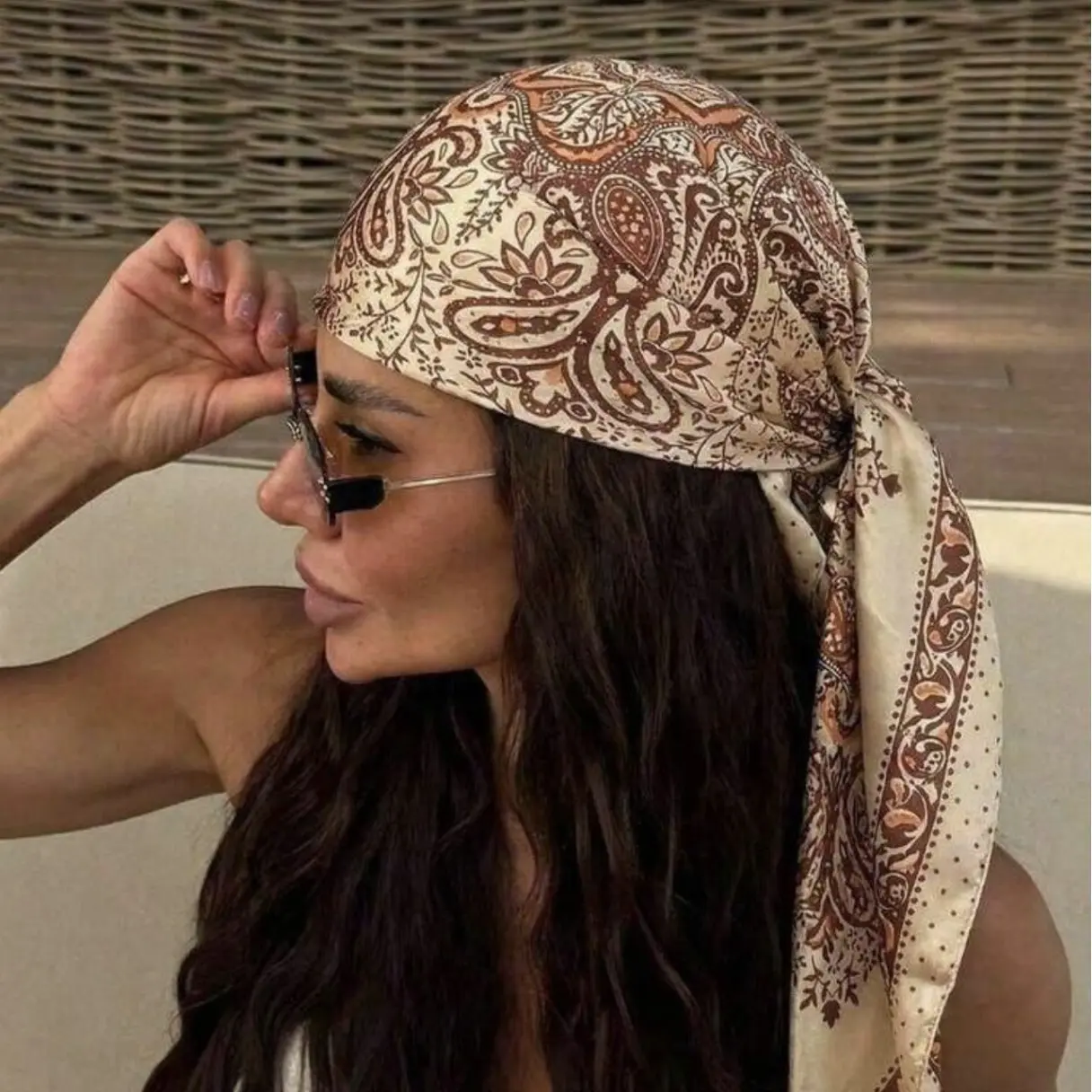 Large Satin Silk Scarf for Women, Viral 35" Square Hair Scarf, Soft Silky Head Wrap, Old Money Coquette Neck Scarf, French Girl Style Bandana, Lightweight Sun Protection Shawl for Travel, Beach & Daily Wear