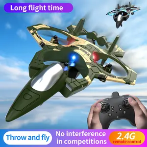 K500 MAX Camouflage Jet Fighter RC Drone, Throw & Fly Hover Function, Modular Dual Batteries, 360 Stunt Flip Anti-Collision Frame Remote Control Plane Toy