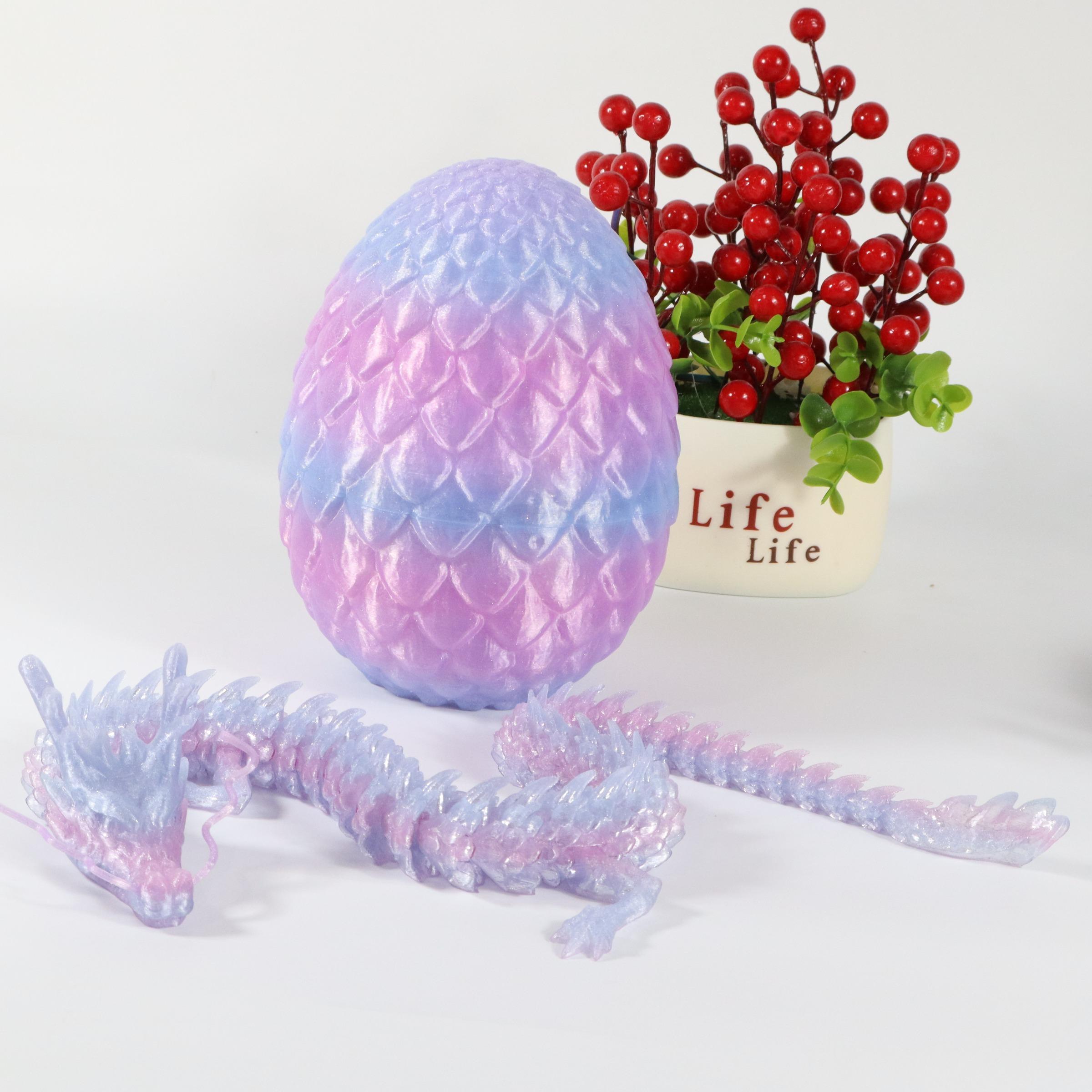 Game Of Thrones Dragon & Egg Decoration, 1 Count 3D Printed Dragon & 1 Count Egg Ornament, Stuffing Easter Eggs, Desktop Decoration for Home Office,Boys & Men gifts