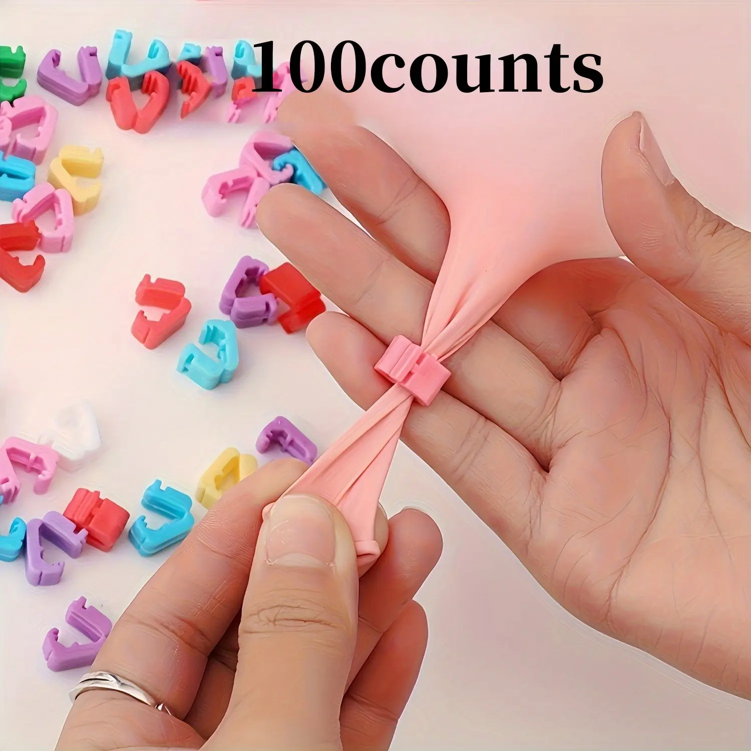 100 Balloon Sealing Clips, Colorful Plastic Tie Tools, Knotting Tool, Party Decorations, Wedding, Birthday, Halloween, Christmas, Reusable Balloon Garlands