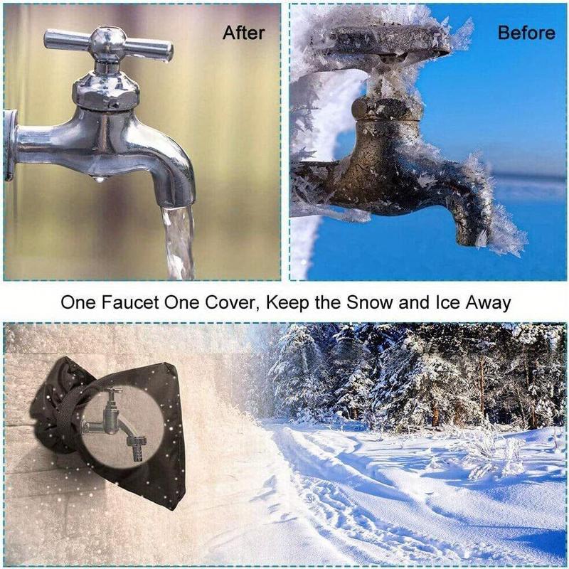 2Pcs Winter Outdoor Faucet Cover 5.9"W×7.8"H - Reusable Insulated Antifreeze Spigot Backflow Protective Cover