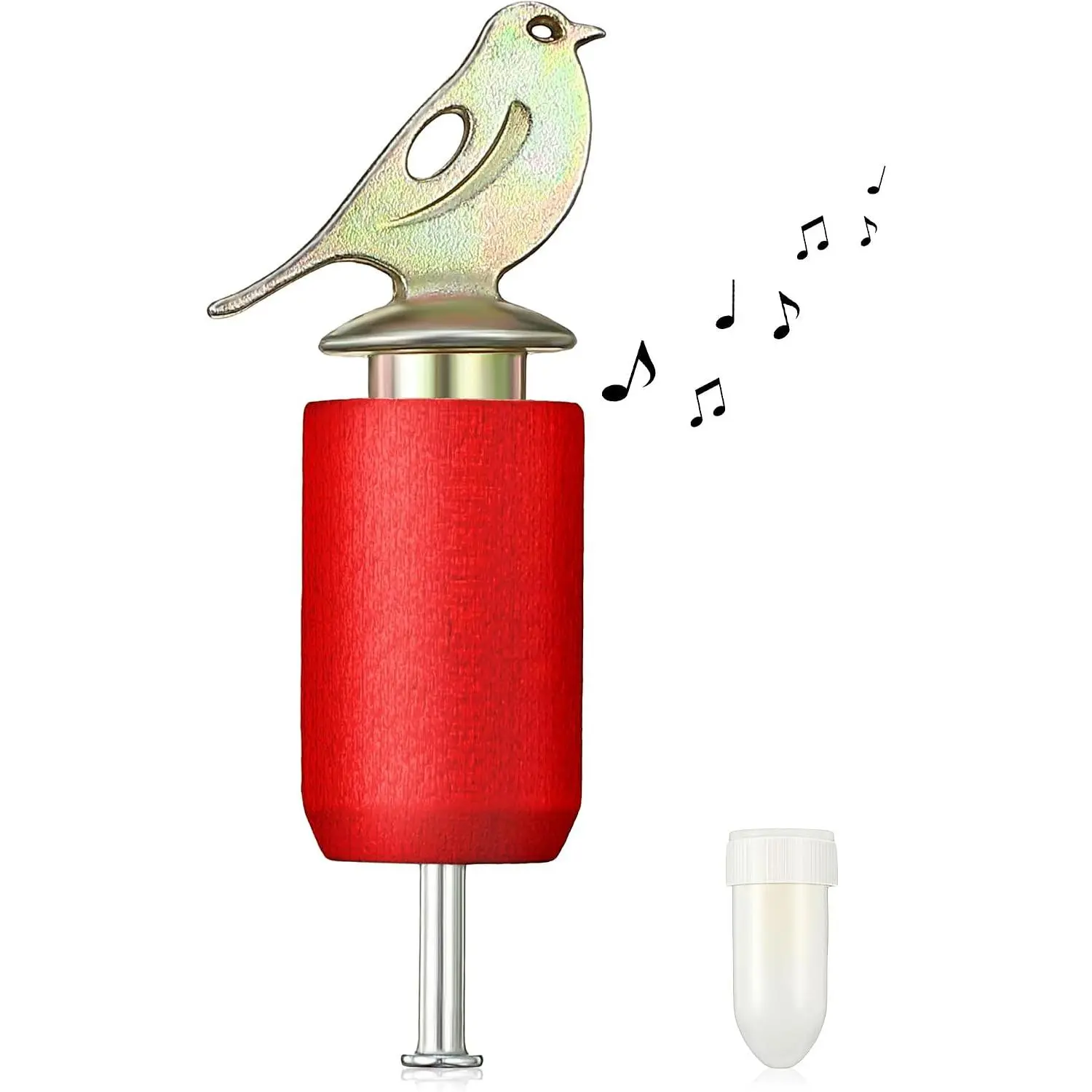 Bird Whistle Call with Rosin for Outdoor Birds Watching, Red | Zinc Alloy & Wooden Birds Caller for Outdoor Bird Exploration Activities, Nature Play and Gifts for Bird Lovers