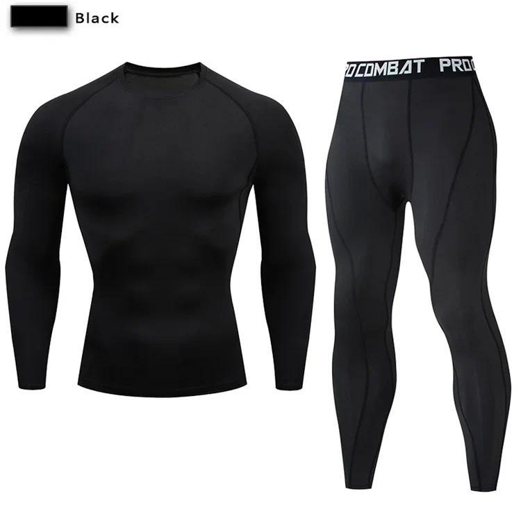 2pcs Men's Compression Sportswear Suit Elastic Training Yoga Sets Workout Jogging Fitness Clothing Tracksuit Pants Sporting