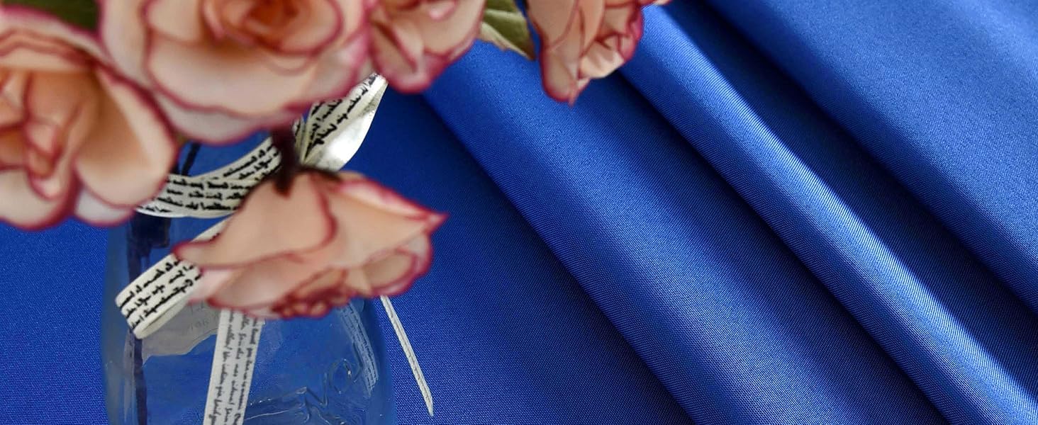 2 Pack Blue Round Tablecloth Waterproof Stain Resistant Wrinkle Free Table Cloth 210GSM Washable Wipeable Circle Table Cover for, Banquet, Wedding (70 inch, 2 Pcs)