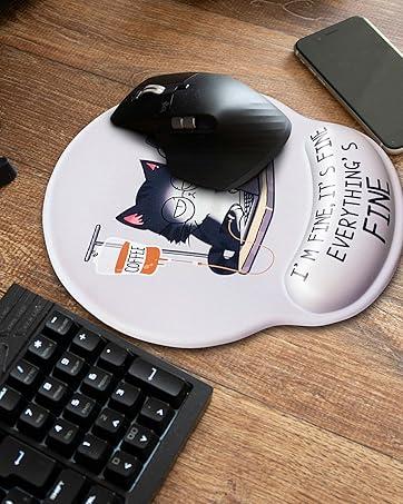 Ergonomic Cat Mouse Pad with Wrist Rest, Gaming Mouse Pad with Wrist Support, Funny Mouse Pad for Desk, Computer Mousepad with Non-Slip Pain Relief PU Base, Cute Office Desk Accessory Ergonomic Cat Mouse Pad with Wrist Rest, Gaming Mouse Pad with Wrist Support, Funny Mouse Pad for Desk, Computer Mousepad with Non-Slip Pain Relief PU Base, Cute Office Desk Accessory
