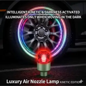 Vibration Activated LED Tire Valve Caps Waterproof Wheel Lights for Car Bicycle Motorcycle Rotation Sensing Night Illumination