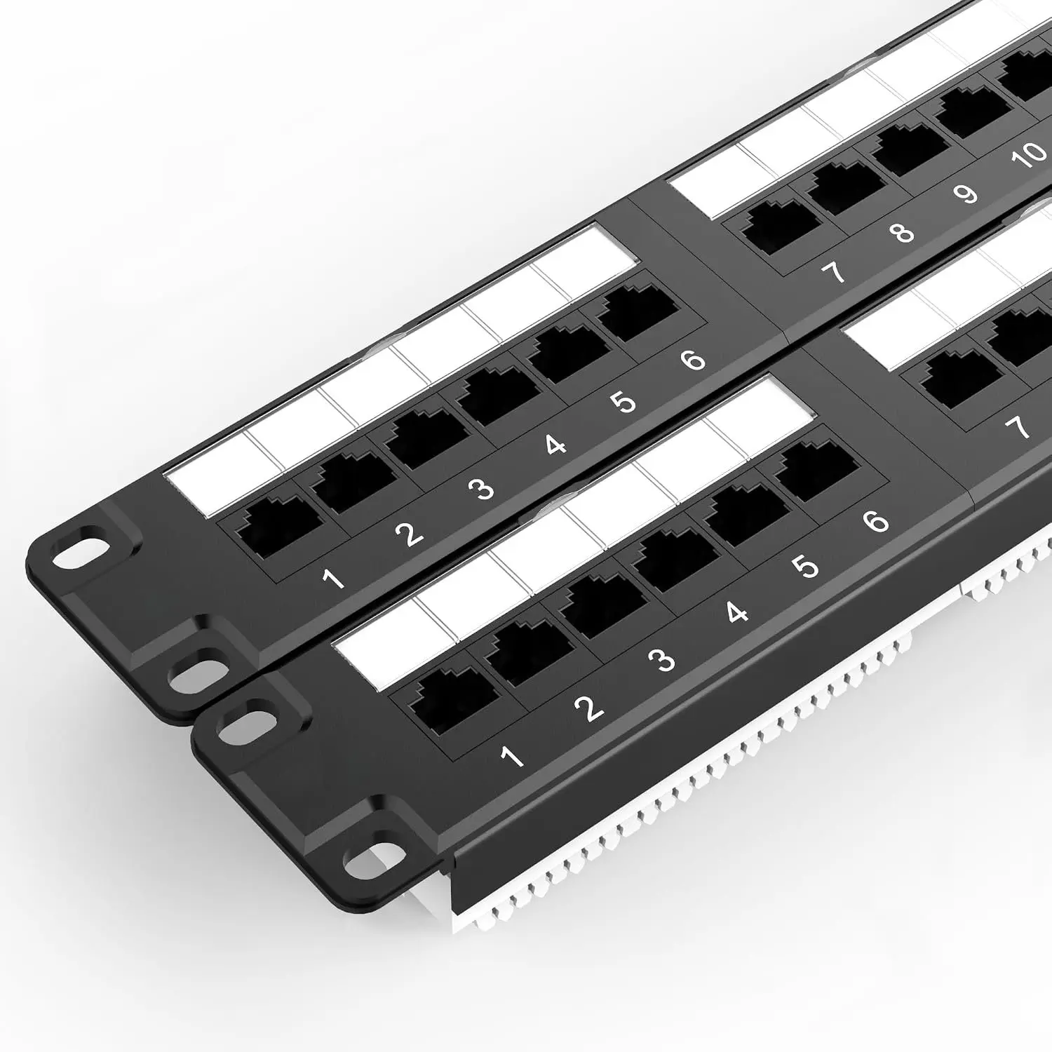 24-Port 10Gbps Rackmount Punch Down Network Patch Panel, Compatible with 24/48 Ports Network Components for Computers & Office Equipment