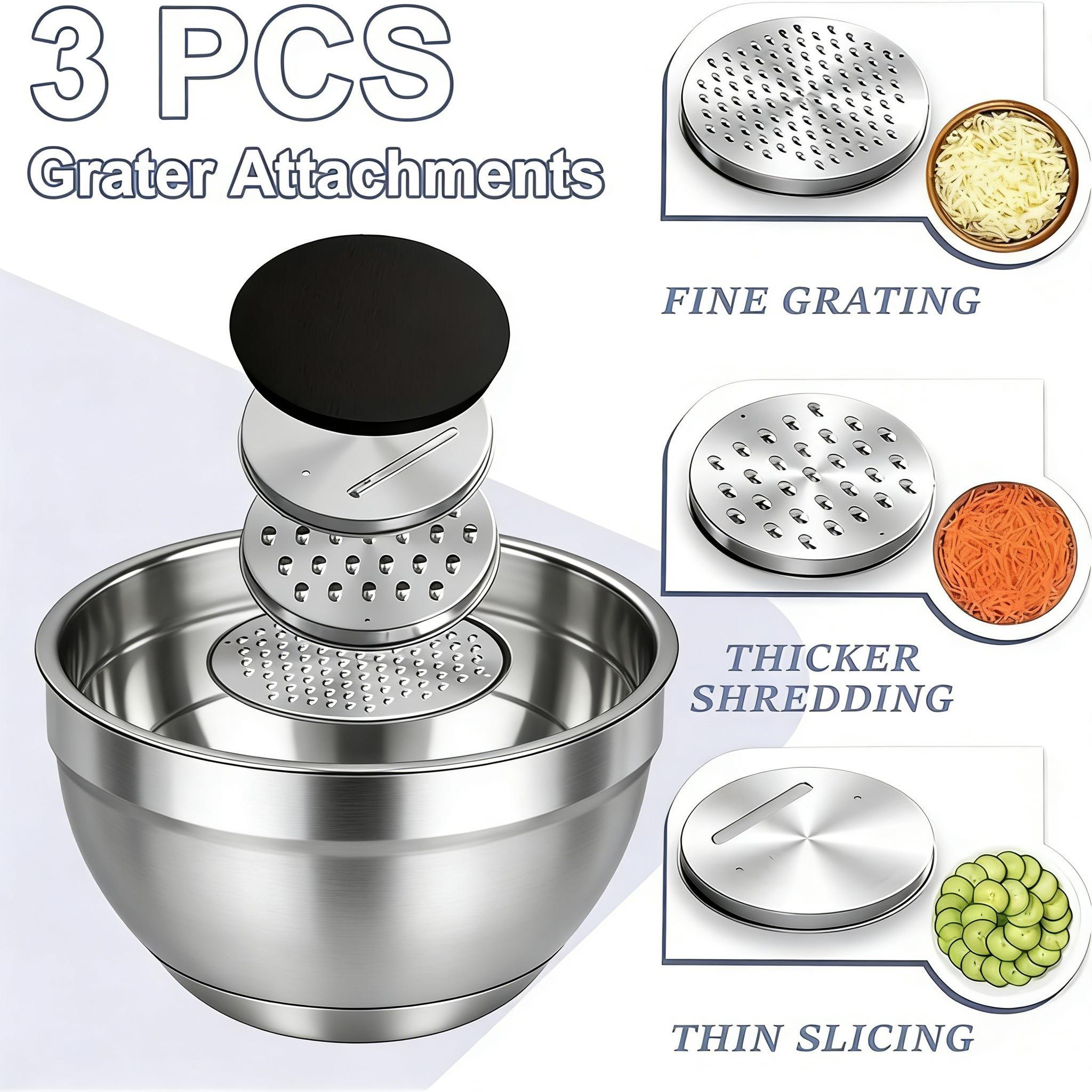 Nifogo 23PCS Nesting Mixing Bowls Set Stainless Steel Bowls with Lids Baking Utensils Graters Whisk Stackable Food Prep Cooking Tools for Kitchen - Tableware