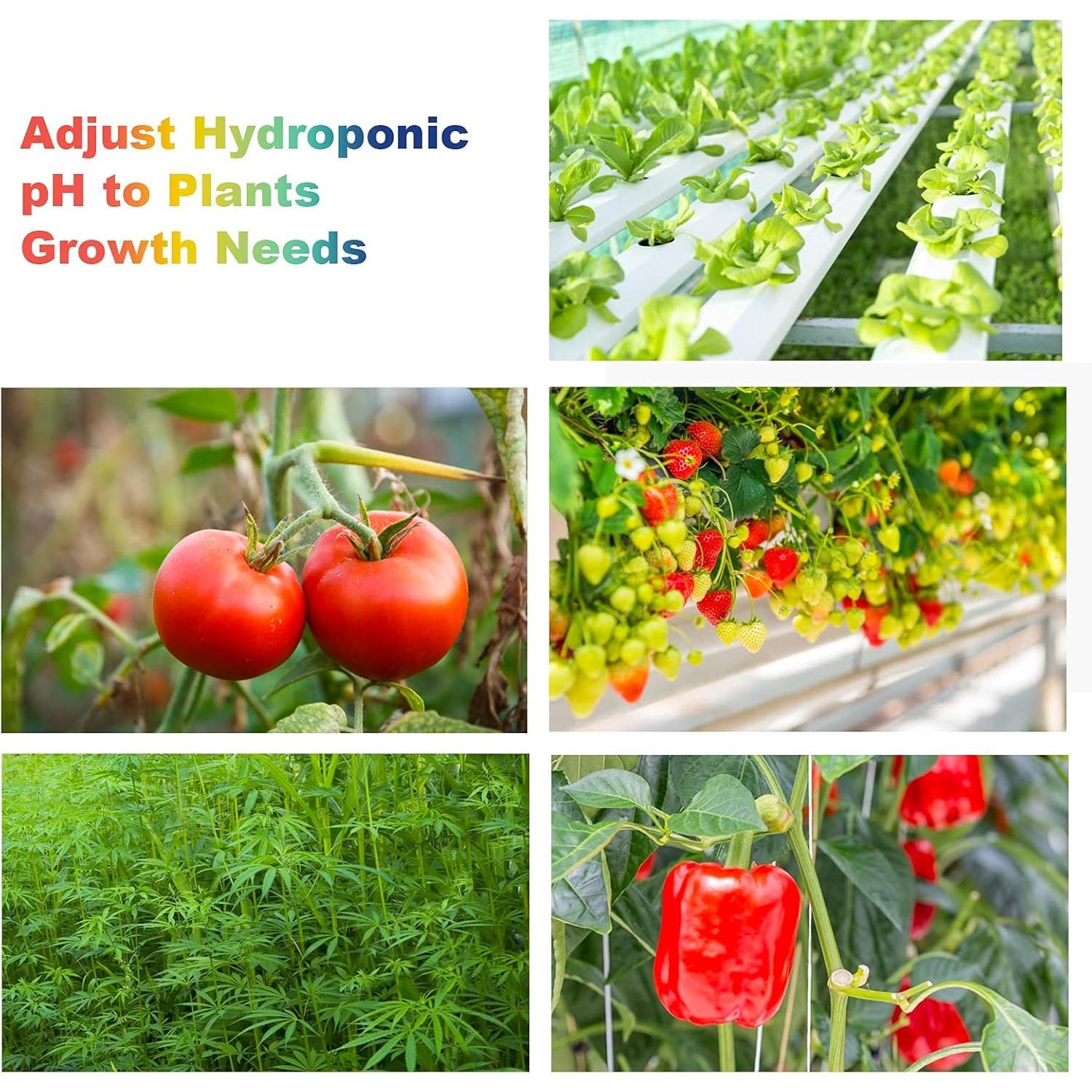 pH Up and Down Control Kit (9oz+9oz), Hydroponics pH Tester Calibration Adjuster Buffer Solution Combo for Soil Gardening  Pool A Balanced Nutrient