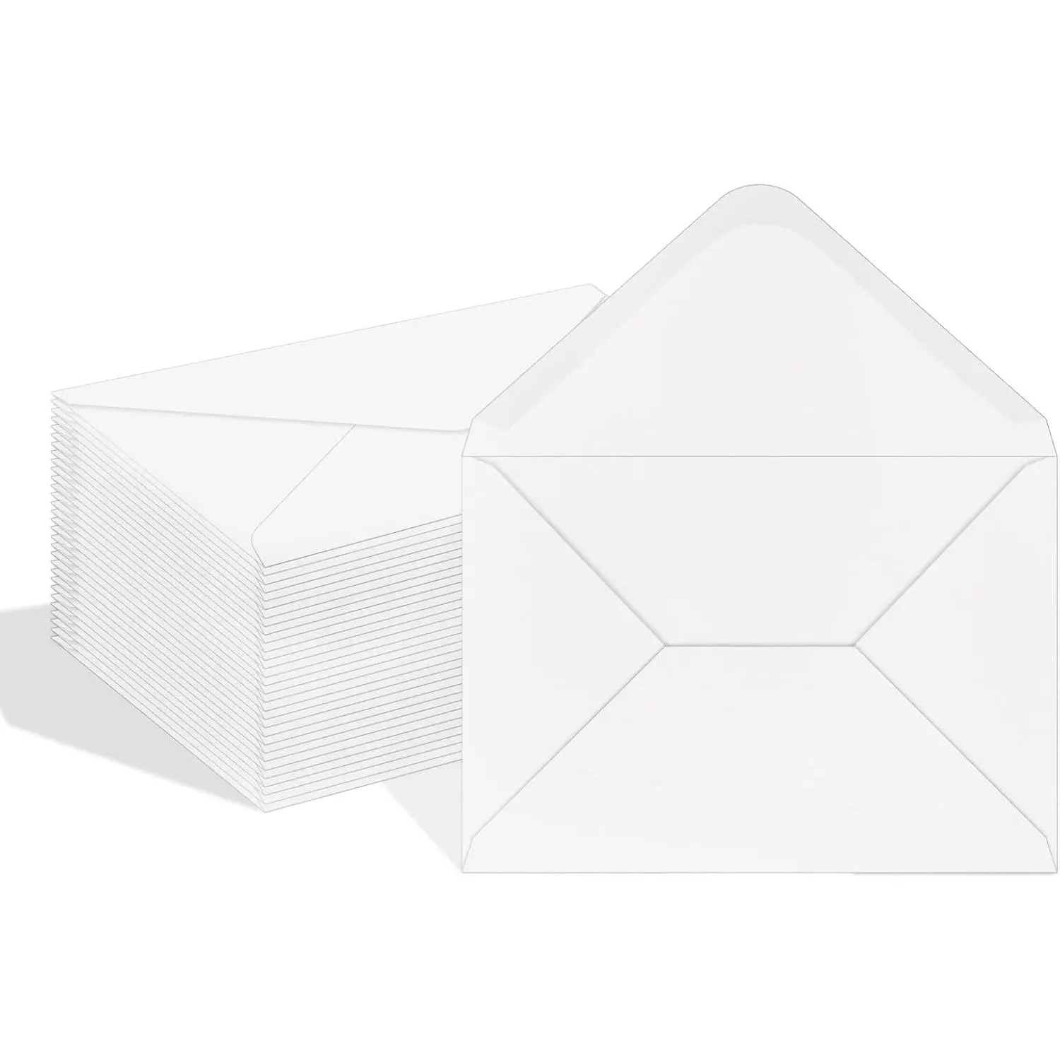 100 Pack White A7 Envelopes 5x7 V Flap Invitation Envelopes for Photos Cards Birthday Weddings Graduations Announcements Baby Shower 5.28 x 7.13 Inches White