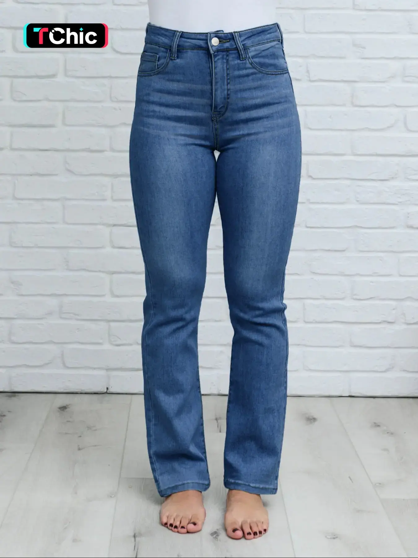Women's Stretchy Elastic Fit Straight Leg Jeans, Casual Fashion Denim All Season Jeans, Versatile Plain Design for Everyday Wear Pants, Bottom