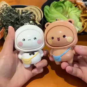 Bubu And Dudu Face Changing Doll Official Cute Cartoon Panda Bubu And Yier One Click Face Swapping Keychain Pendant Bag Decor
