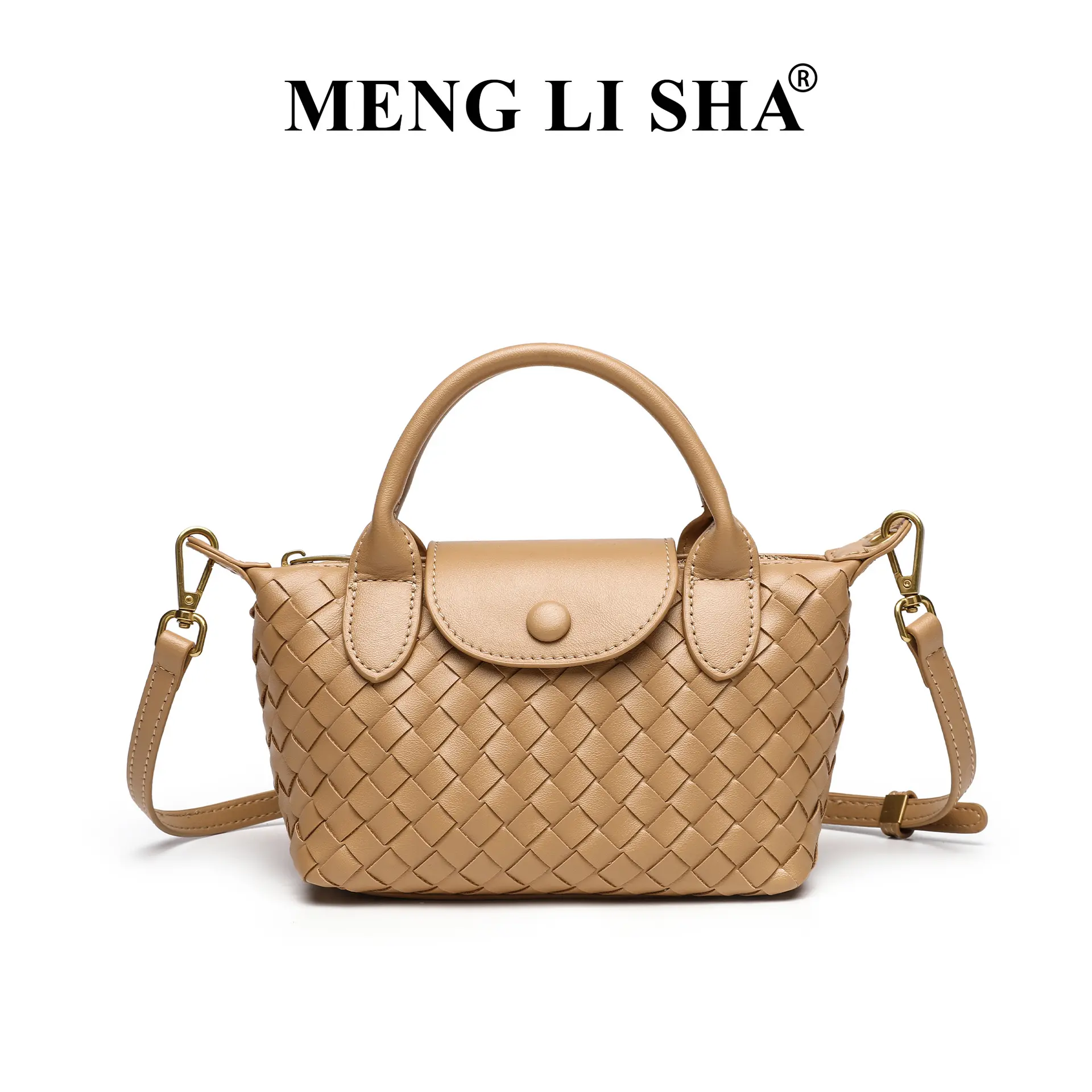 Trendy new woven women's bag—versatile, compact, and stylish—featuring a Longchamp-style "dumpling" silhouette; suitable for commuting and everyday use as a shoulder, crossbody, or handheld bag.