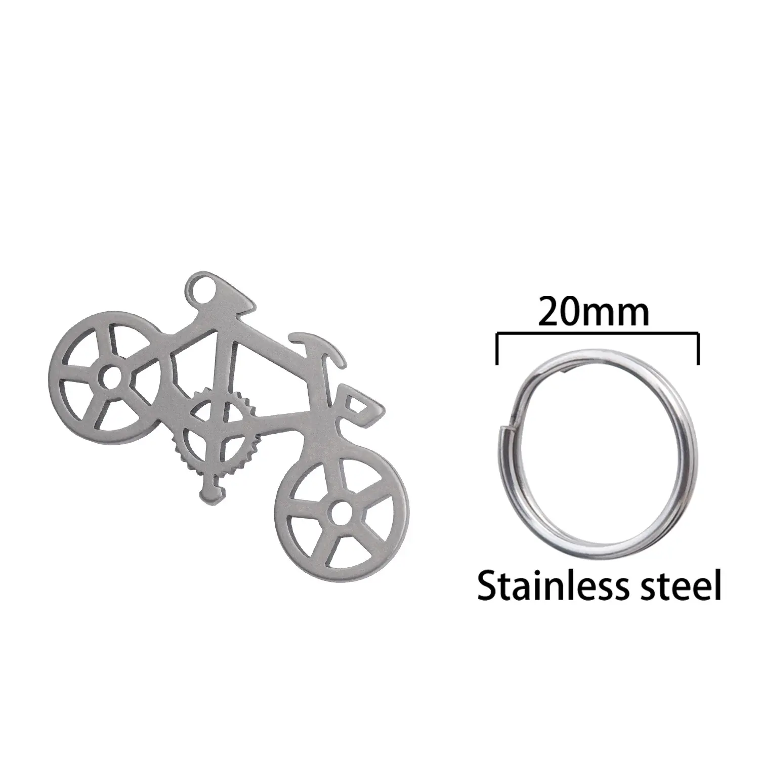Pure Titanium Mini Bike Keychain, Durable Bicycle Accessory, Lightweight & Compact Design, Perfect for Cyclists, Essential Bike Gear