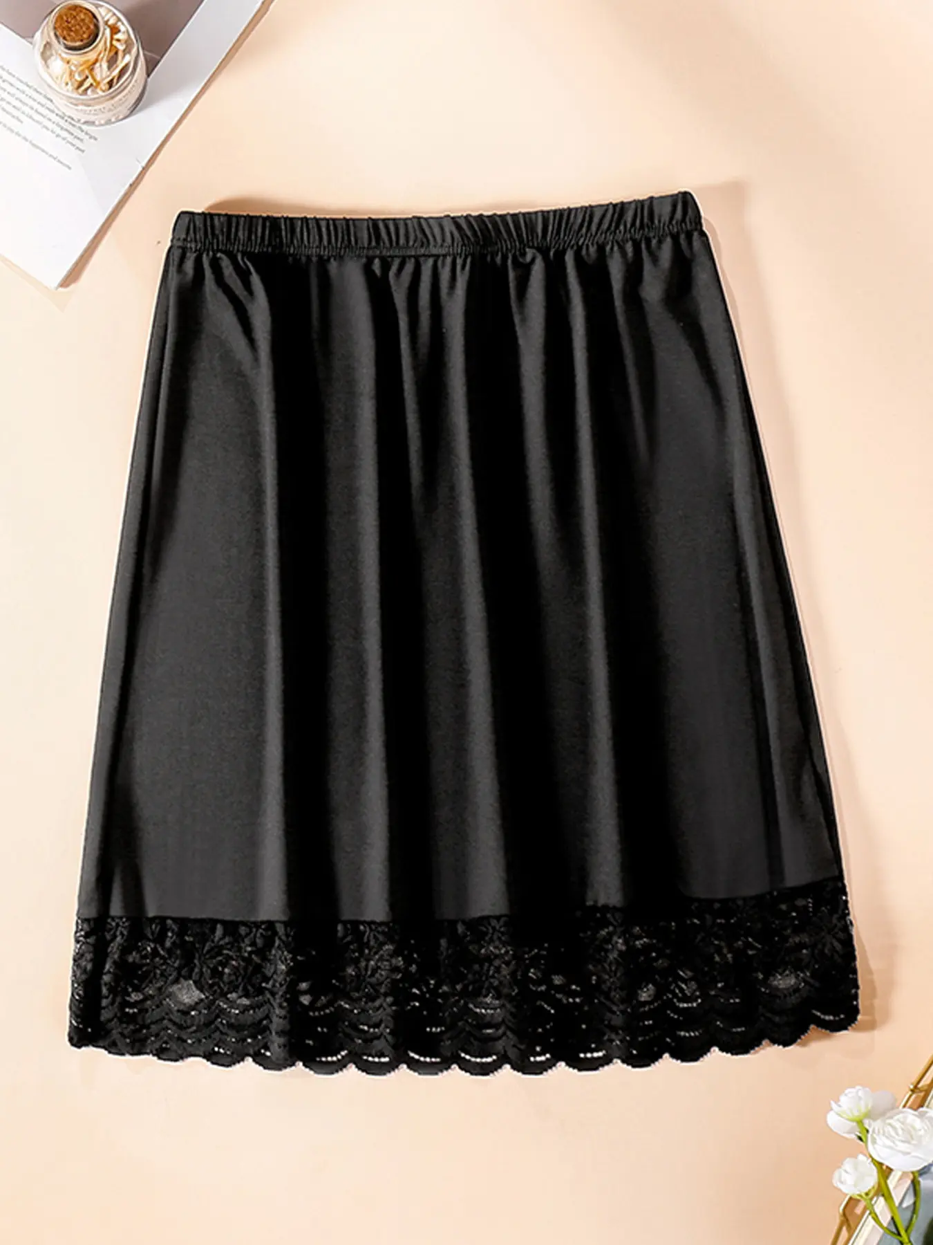 Women's Waist Cinch Anti-Static Underwire Casual Half Skirt, Adjustable Stretchy Elastic Belt, Multiple Sizes and Colors Available, 1 Piece Set