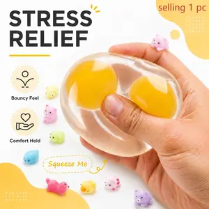 Cute double-yolk/animal stress-relief toys: Stretchable and squeezable; press them to soothe emotions and relieve stress. Ideal for stress relief while working or studying, casual entertainment, and improving focus—or as a birthday gift.
