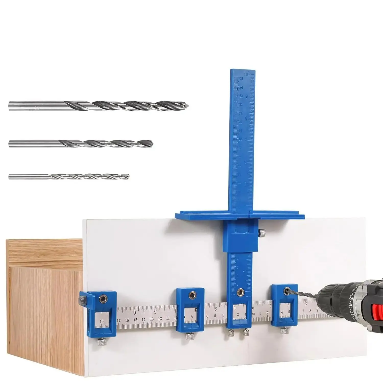 Cabinet Hardware Jig, Cabinet Handle Template Tool, Cabinet Jig for Handles and Pulls,  Drilling Dowelling Guide for Installation of Door and Drawer Front KnobsQuesear